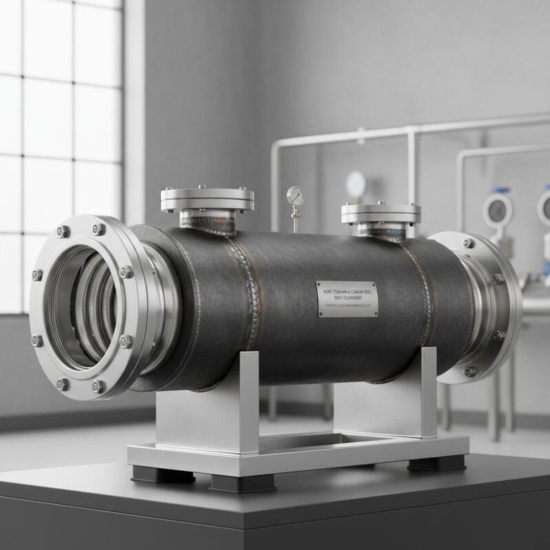 Чистый титан и углеродистая сталь Титановый теплообменник CIP совместим с опциями одной/двойной/тройной системы